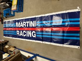 A large racing banner for 'Martini Racing', 139 x 35 3/4".