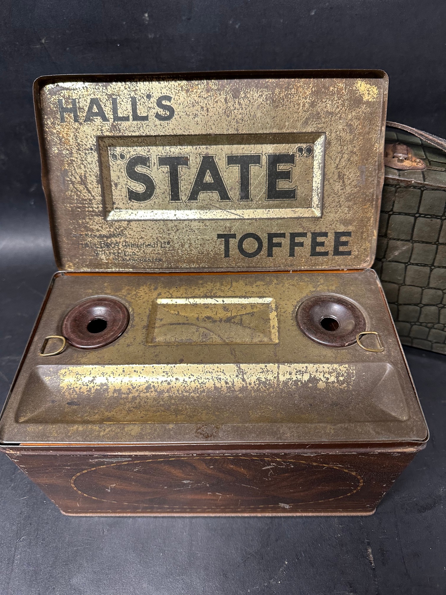A Turnwright's Toffee De-Light tin in the form of a suitcase and a Hall's State Toffee tin with - Image 2 of 15