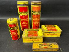 A small collection of Dunlop tins including Reddiplug repair kits, Motor Cycle tube repair