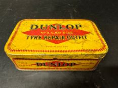 A Dunlop No.3 Car Size tyre repair outfit, with contents.