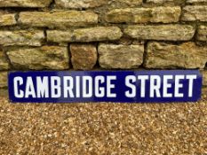 An enamel street sign for Cambridge Street, 36 x 6