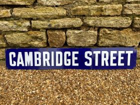 An enamel street sign for Cambridge Street, 36 x 6".