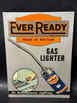 An Ever Ready Gas Lighter 'for instantaneous lighting' tin advertising sign with hook for hanging