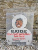 An Exide batteries pictorial die-cut showcard, 19 x 23