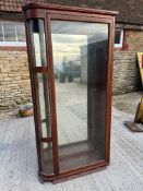 A large mirror-backed shop display cabinet, front opening door, 37" wide x 73" tall x 12 1/2" deep.