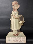 A Yardley Soap large showcard depicting a child holding a basket of soap, repair to neck see pics,