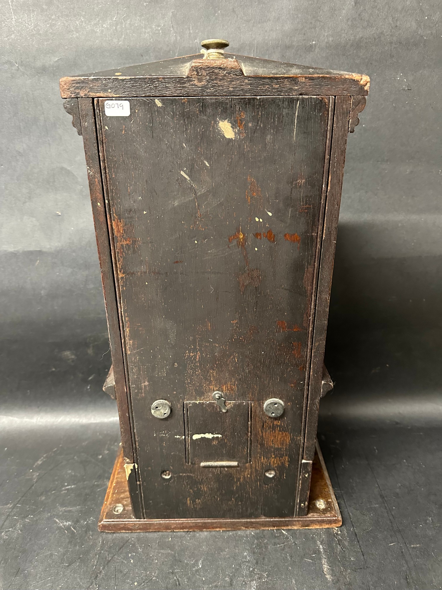 A mahogany cased railway signal box indicator, no maker's marks, 19" tall. - Image 3 of 3