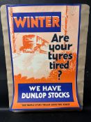 An original advertising poster for Dunlop Winter Tyres, 19 1/4 x 29".