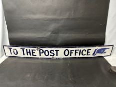 A 'To The Post Office' enamel sign with pointy finger! 60 x 7".
