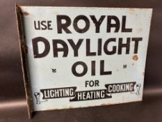 A Royal Daylight Oil double sided enamel advertising sign with hanging flange, by Franco Signs.