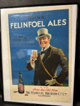 A Felinfoel Ales (Llanelli brewery) poster depicting a gentleman drinking, by J & J Murdoch Ltd.