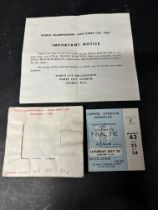 A 1966 World Cup ticket with information leaflet and envelope.