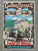 Six Peter Hearsey posters commemorating the 1904-5 Gordon Bennett on the Isle of Man.
