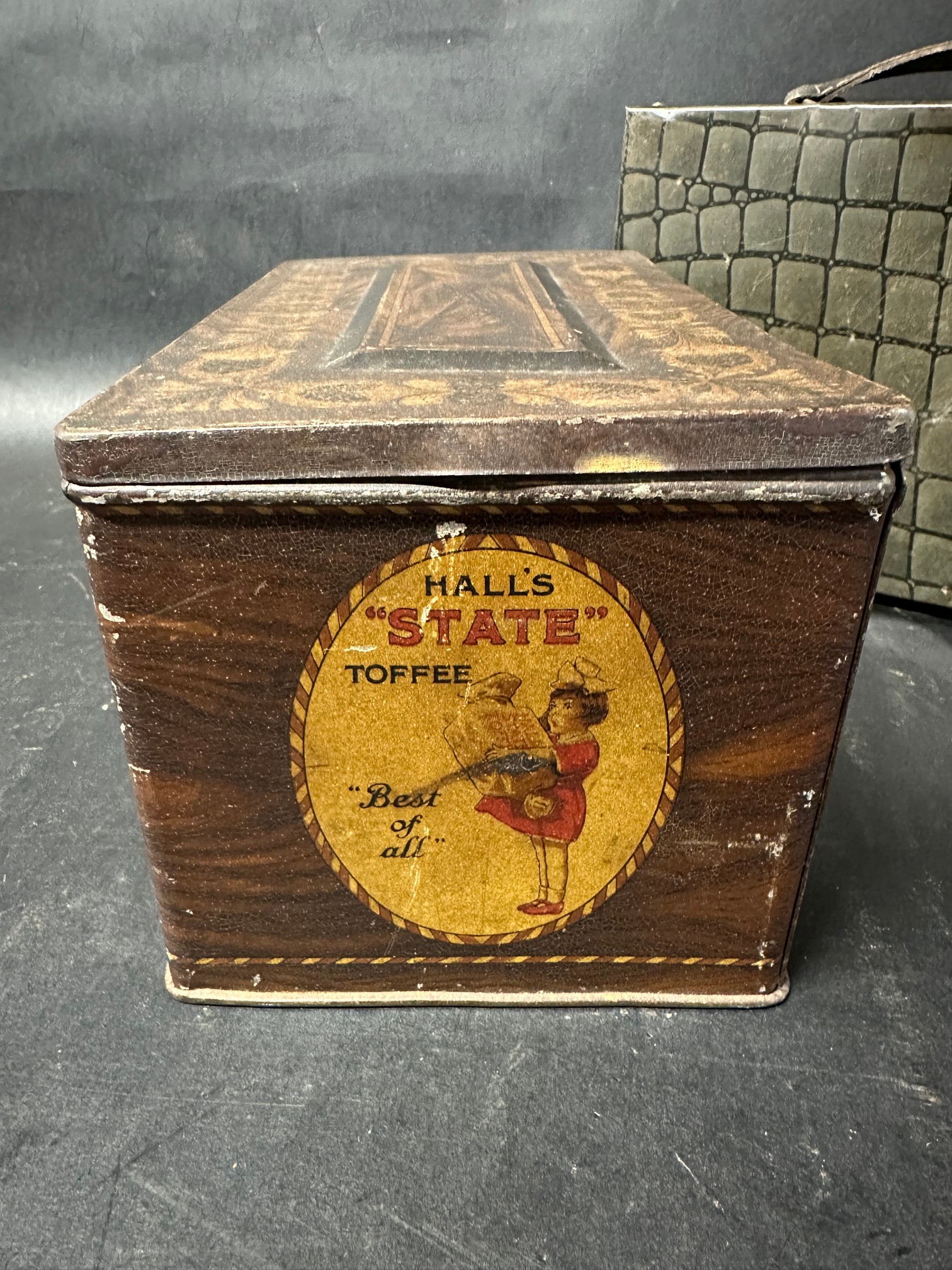 A Turnwright's Toffee De-Light tin in the form of a suitcase and a Hall's State Toffee tin with - Image 3 of 15