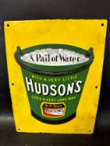 A Hudson's Soap 'pail of water' enamel advertising sign by Stainton & Hulme, Birmingham, yellow