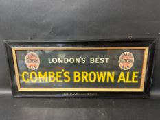 A Coombe's Brown Ale showcard in original branded frame, some paint touch-up to frame, 28 1/4 x 11