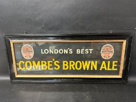 A Coombe's Brown Ale showcard in original branded frame, some paint touch-up to frame, 28 1/4 x 11