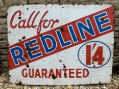 A Redline Guaranteed rectangular enamel sign, 48 x 36.