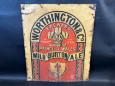 A Worthington & Co. Mild Burton Ale tin advertising sign, 19 x 22".