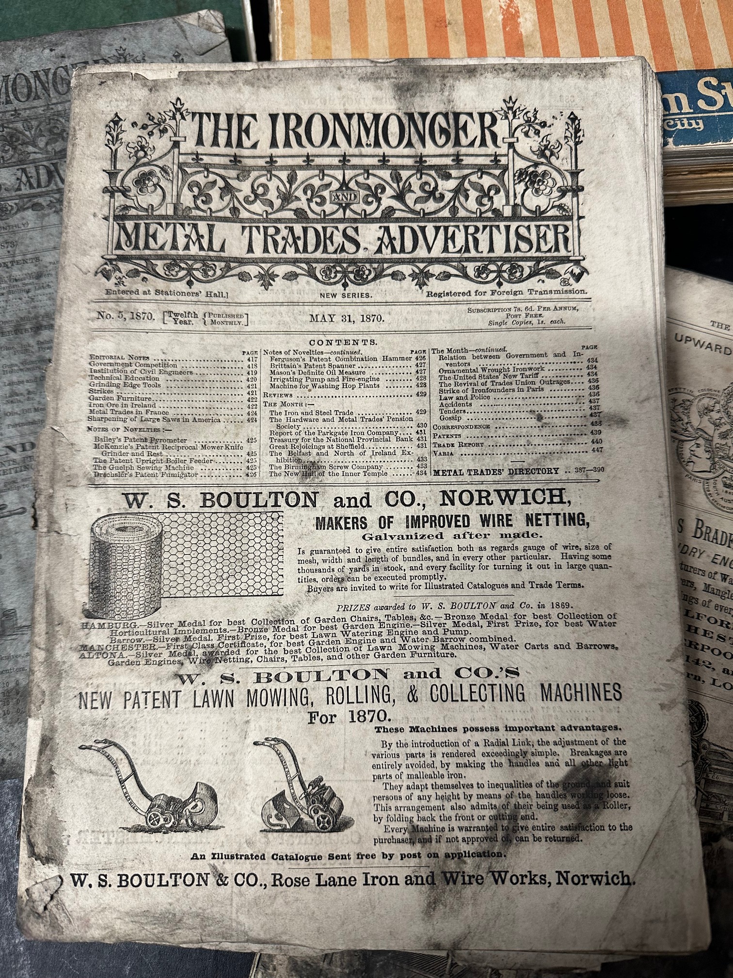 A Sutton's Seeds catalogue for 1931, a rather tatty Ironmonger dated October 1882, another dated May - Image 2 of 9