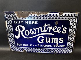 A Rowntree's Gums 'For Quality & Delicious Flavour' enamel advertising sign, 19 x 12".