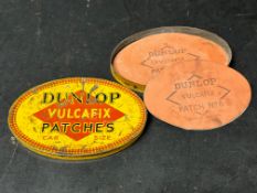 A Dunlop Vulcafix Patches 'Car Size' tin with contents.
