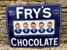 A Fry's Chocolate 'Five Boys' pictorial enamel sign, heavily restored, 36 x 30