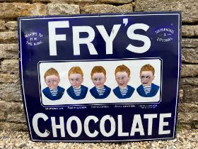 A Fry's Chocolate 'Five Boys' pictorial enamel sign, heavily restored, 36 x 30".