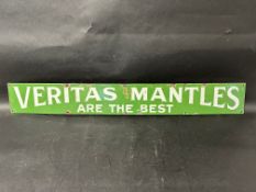 A Veritas Mantles Are The Best enamel advertising sign, 39 x 5".