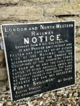 A London and North Western Railway Notice cast iron sign, 18 x 18".