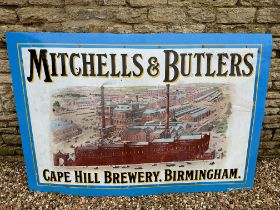 A large Mitchells & Butlers Cape Hill Brewery, Birmingham enamel advertising sign by Imperial