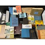 Two boxes of aviation aeronautical manuals, training folders, books, pamphlets, journals and