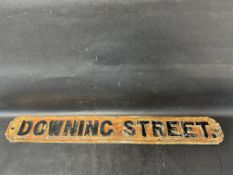 A cast street sign for Downing Street (Newport, Wales), 37 1/2 x 5".