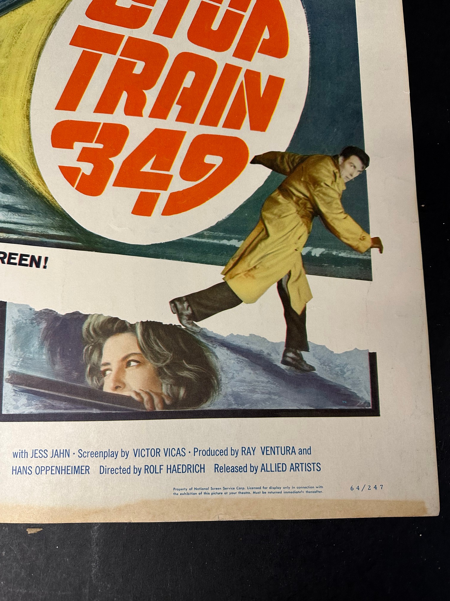 An original 1964 USA film poster for Stop Train 349 starring Jose Ferrer, Sean Flynn, Nicole Courcel - Image 8 of 8