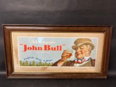 An Allsopp's John Bull showcard in original frame, 32 x 16 3/4".