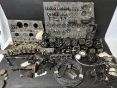 Aeronautic/ aviation - a collection of aeroplane cockpit parts including switch panels, dials for