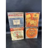 Four shop counter top dispensing tins: Jacob's Cream Crackers, McVitie & Price, XL Crisp Company (
