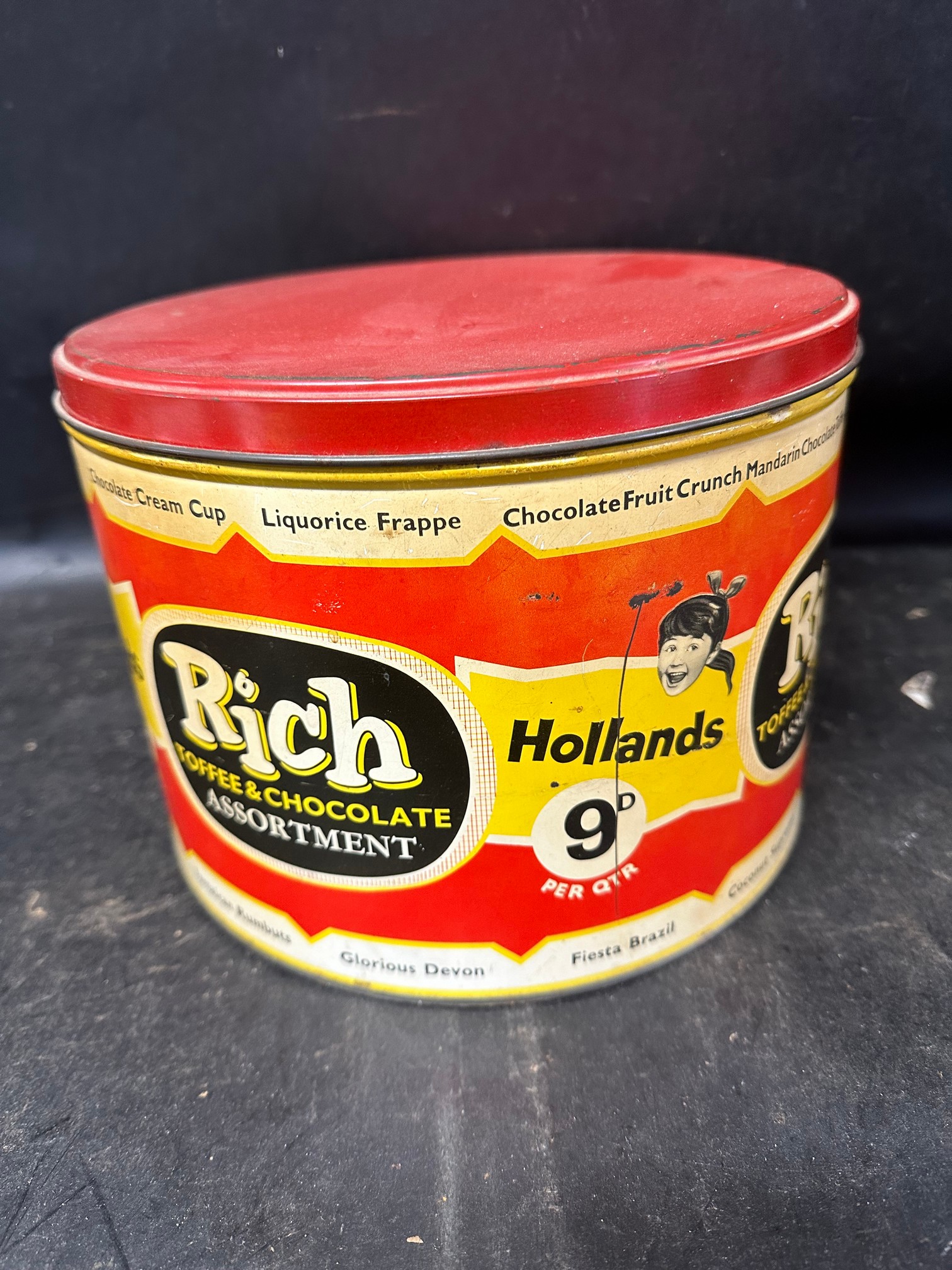 A large 1950s Hollands Rich Toffee & Chocolate Assortment tin, 9" diameter plus seven assorted - Image 3 of 11