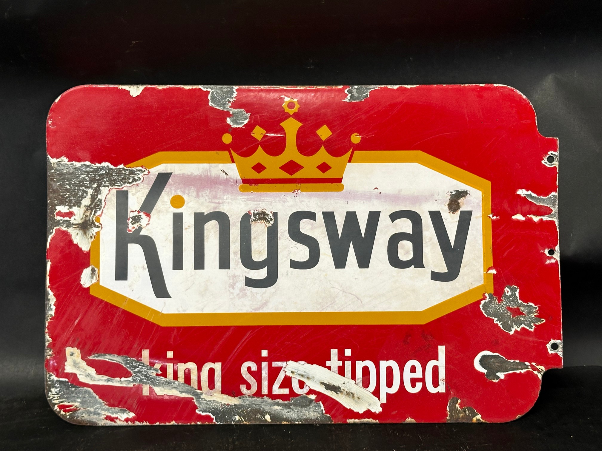 A Bristol Tipped Cigarettes and Kingsway tipped cigarettes double sided enamel advertising sign, - Image 2 of 2