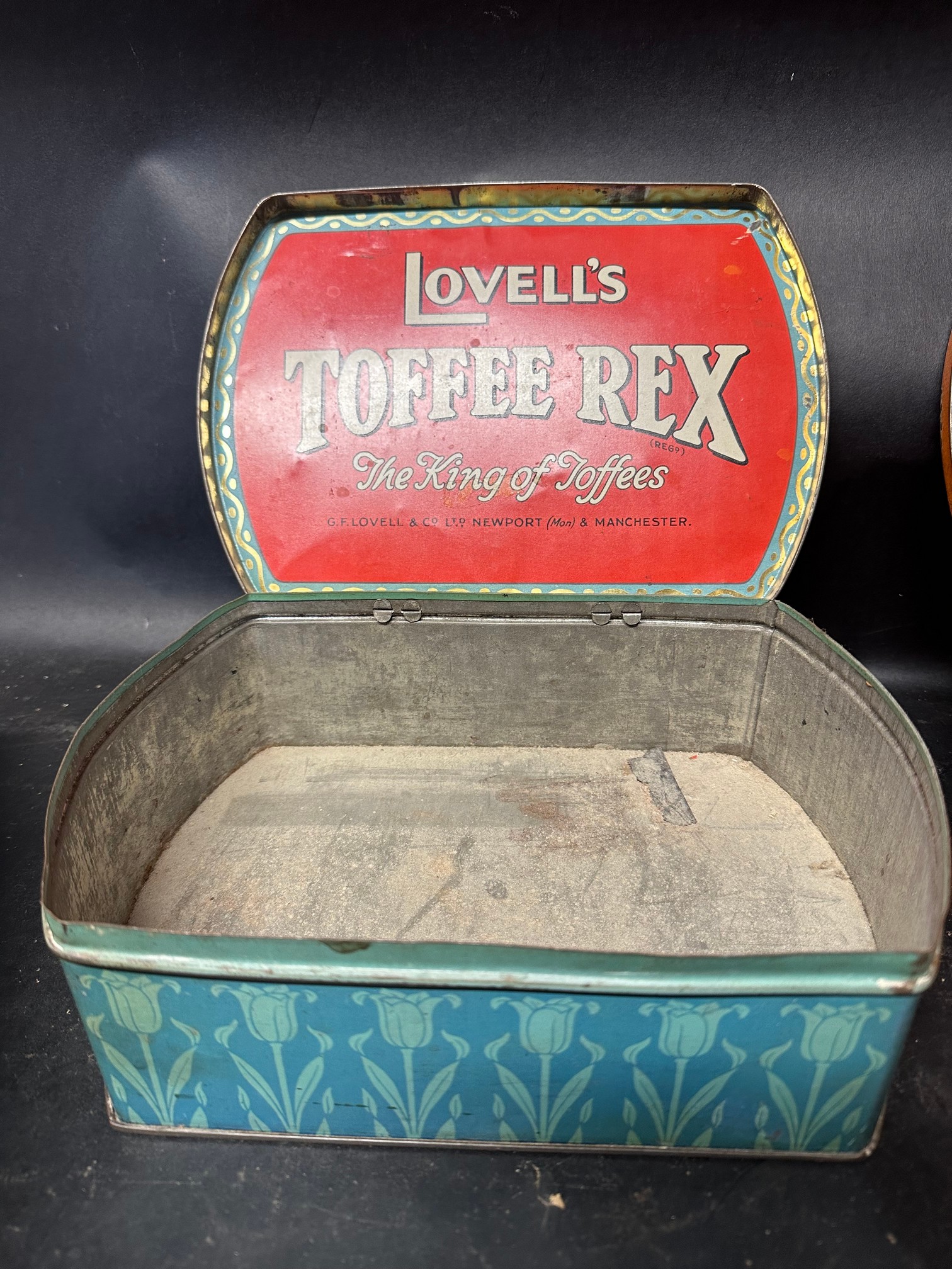 Four large toffee tins: two for Lovell's Toffee Rex of Newport & Manchester, Bluebird orange milk - Image 2 of 12