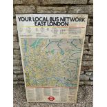 An East London Bus map on board, dated April 1984, 25 1/4 x 40 1/2".