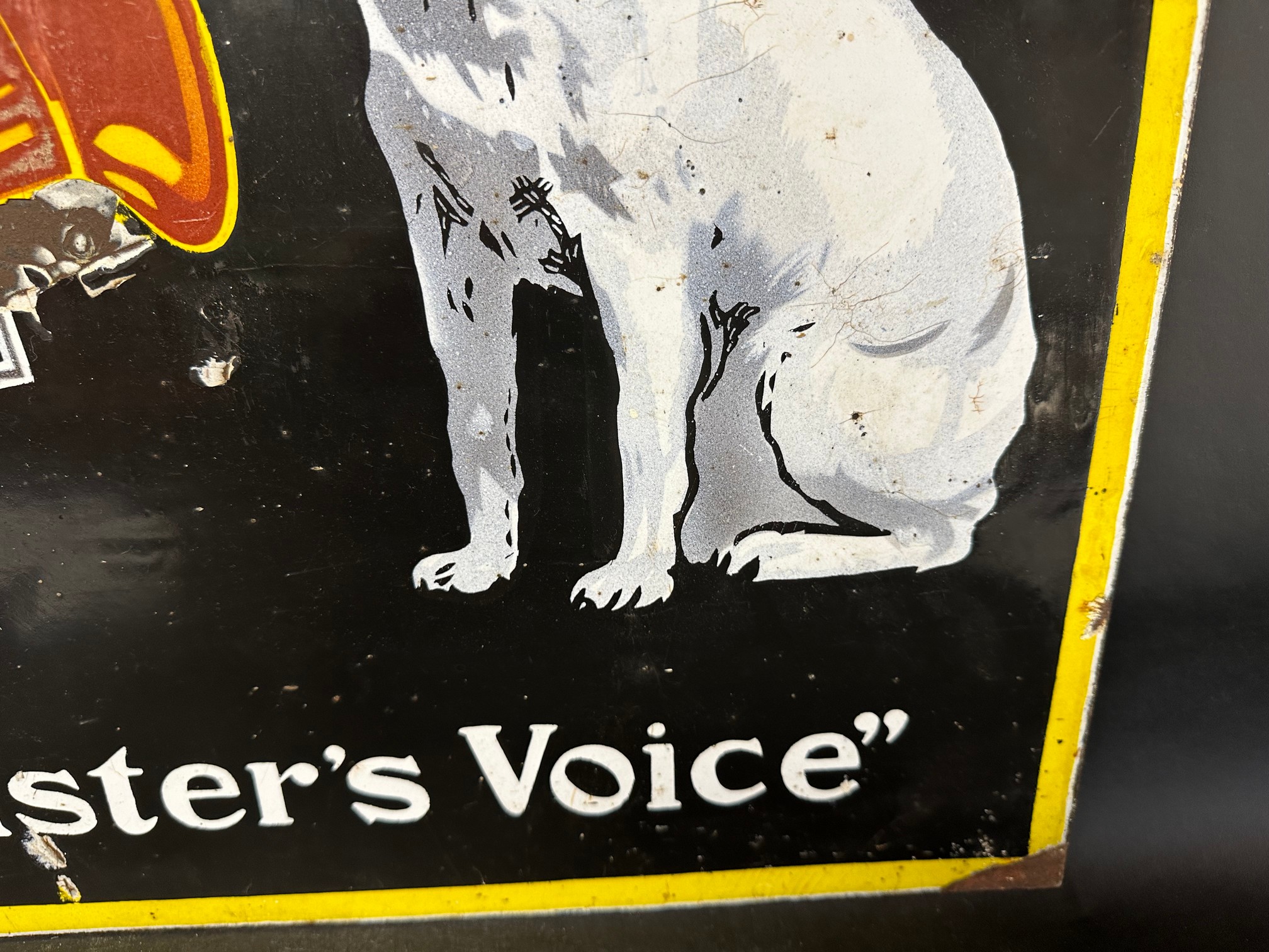 An HMV His Master's Voice double sided enamel advertising sign, 24 x 18". - Image 11 of 11