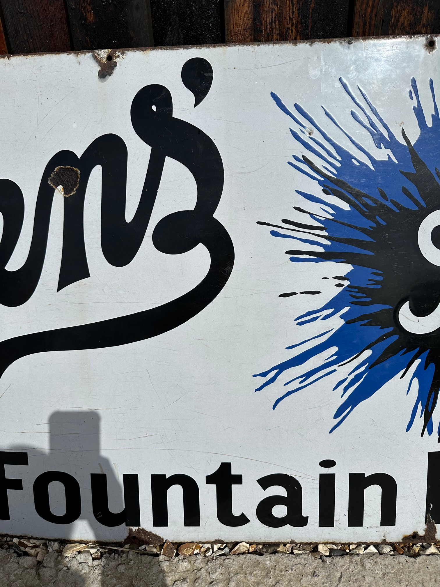 A large Stephens' Ink for ALL Fountain pens 'splash' enamel advertising sign by Jordan, Bilston, - Image 5 of 6