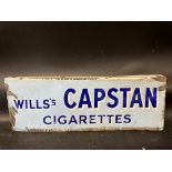 A Wills's Capstan Cigarettes double sided enamel advertising sign, unusually with hanging flange