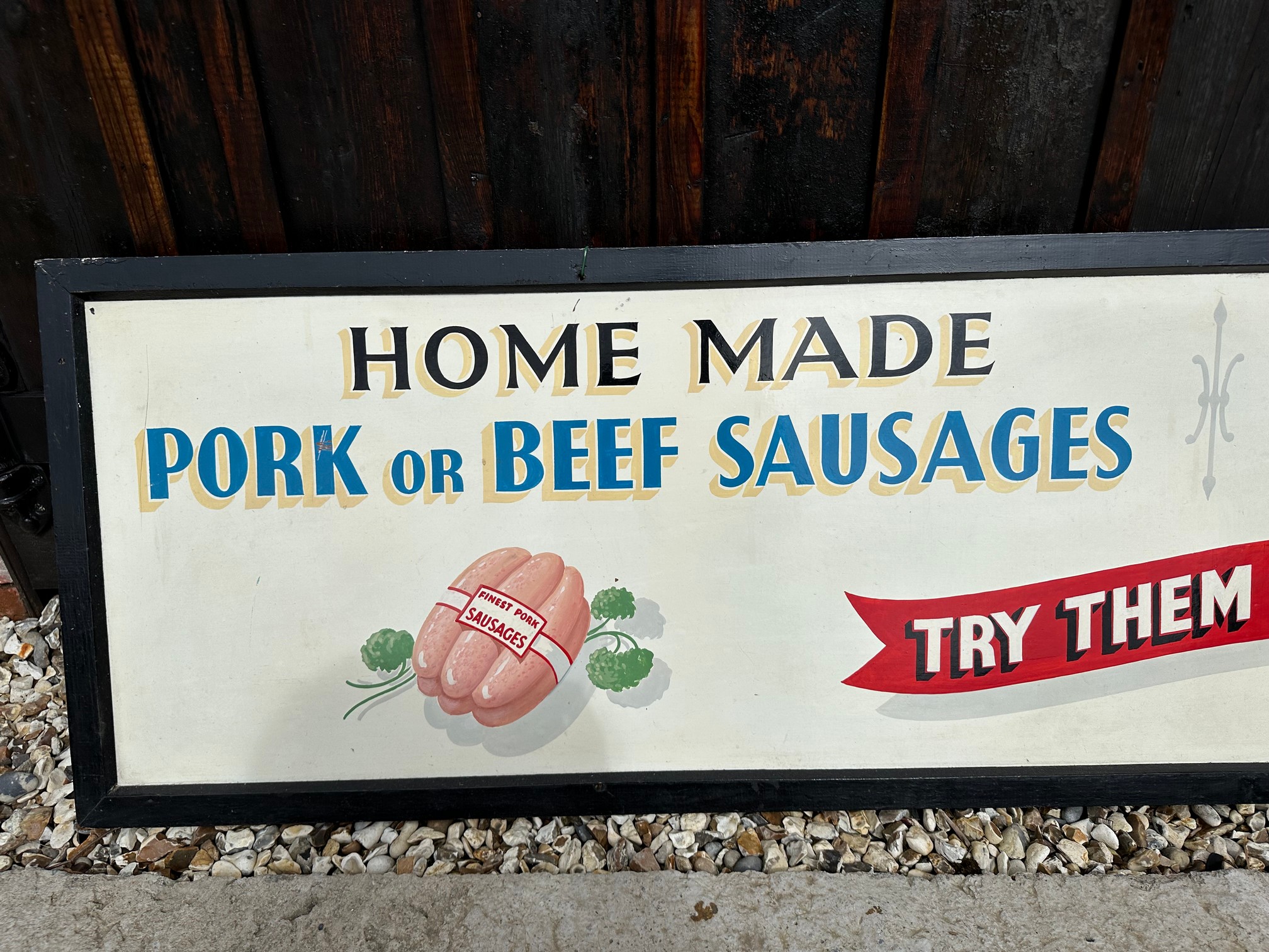 A painted pictorial agent's sign for Saxby Bros. Ltd. sausages and Melton Mowbray pies, 79 1/2 x - Image 2 of 4