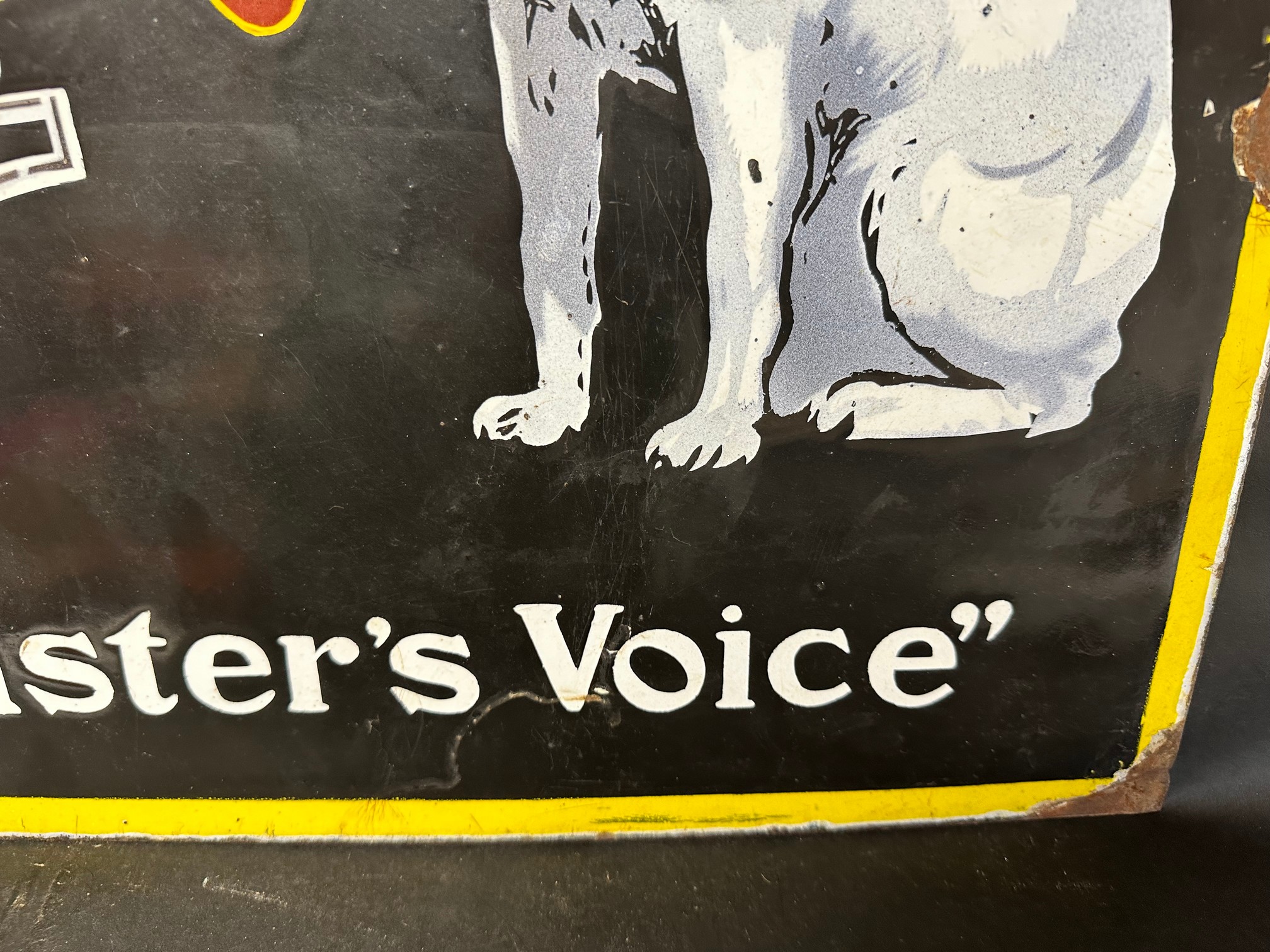 An HMV His Master's Voice double sided enamel advertising sign, 24 x 18". - Image 5 of 11