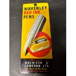 A Waverley Pens (of Birmingham) tin fingerplate, 3 1/4 x 8".