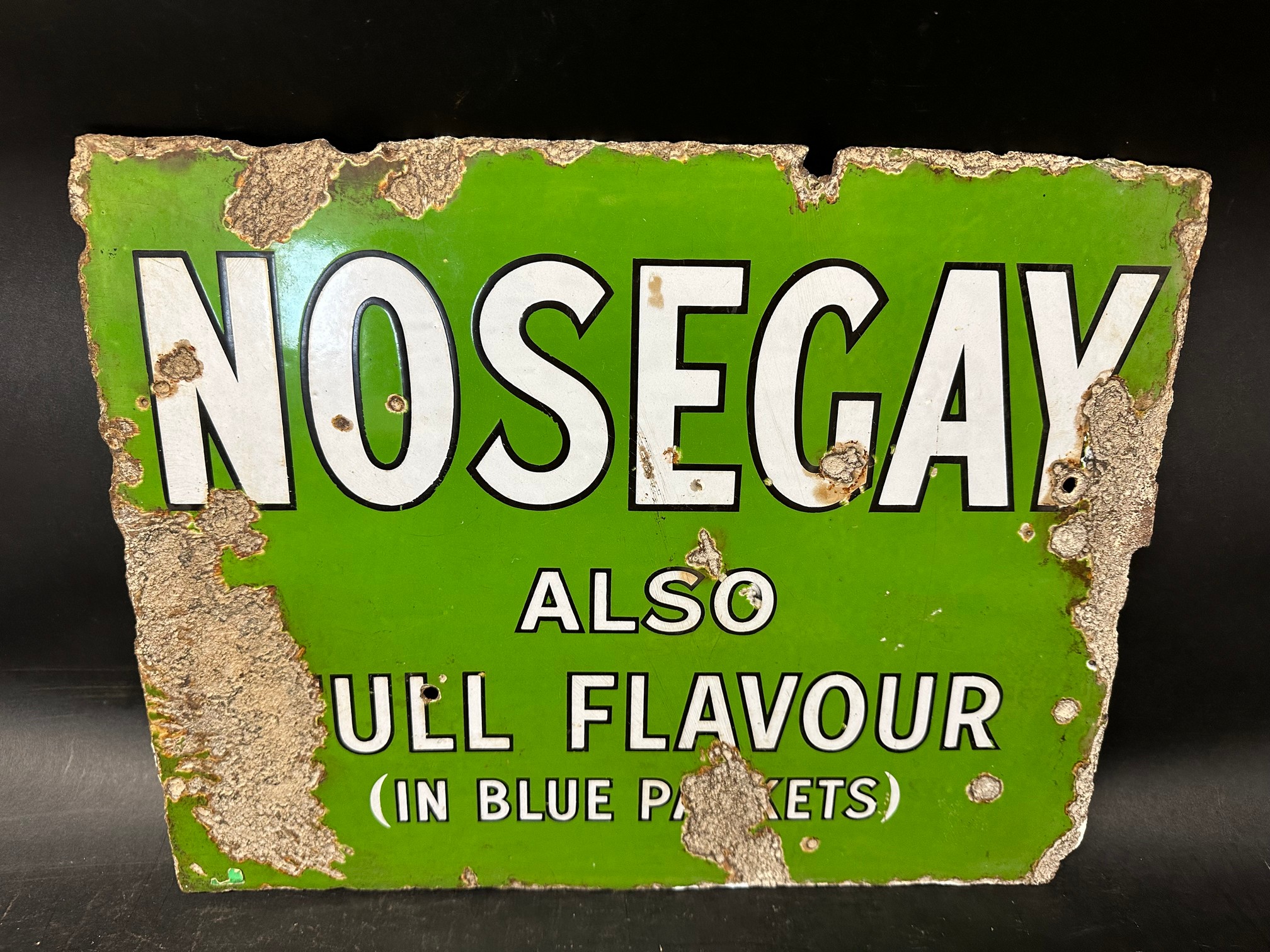 A Nosegay double sided tobacco advertising sign, 18 x 14".