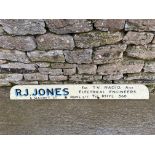 A wooden hand painted advertising sign for R.J. Jones of Market St. Rhyl, North Wales, early phone