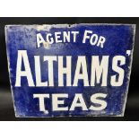 An Althams Teas enamel advertising sign, 20 x 16".